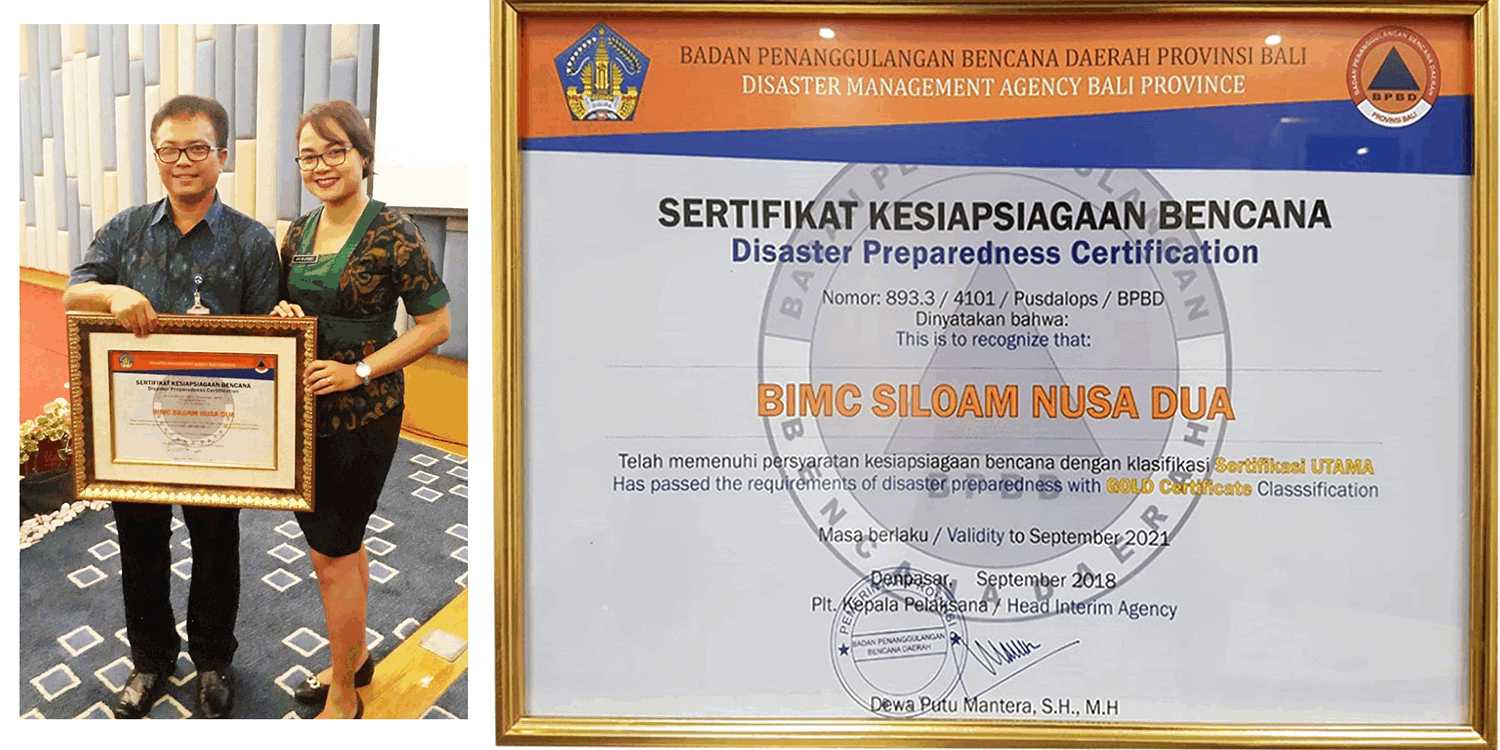 First hospital in Bali Certified for Disaster Preparedness - BIMC Siloam Nusa Dua